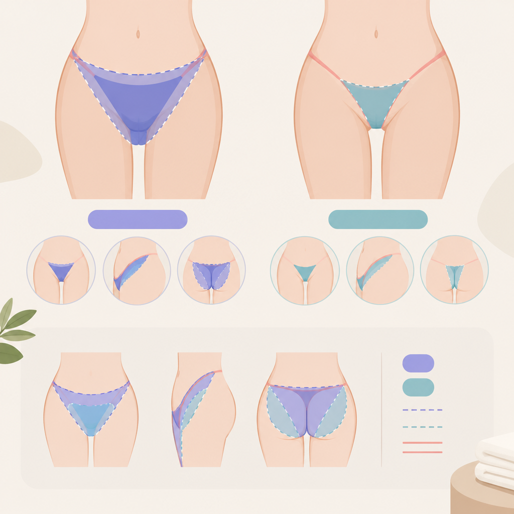 AI 생성 설명 이미지: 파주 브라질리언왁싱 도도라인왁싱 파주운정본점 | 비키니 왁싱과 부위 범위 확인하기